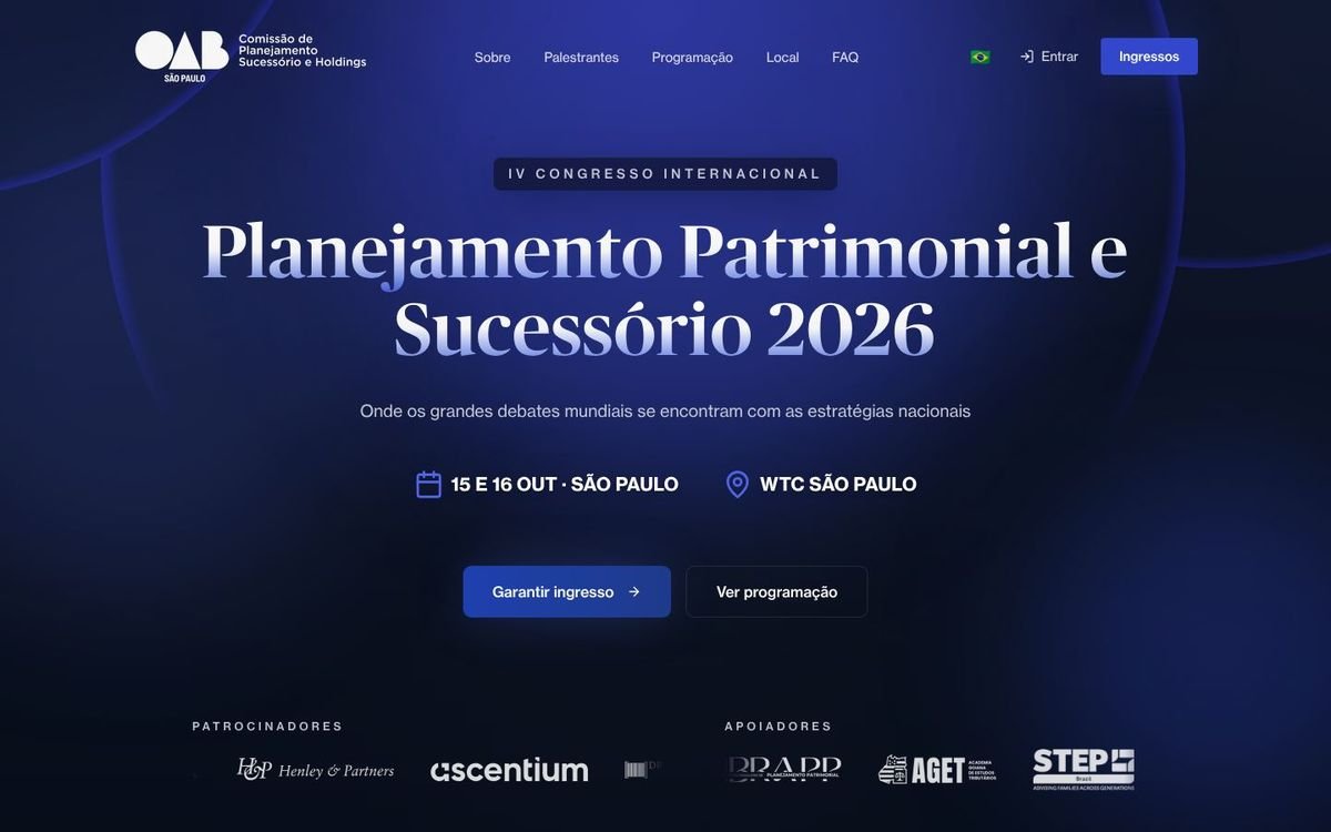 Página inicial de Congresso PPS no computador