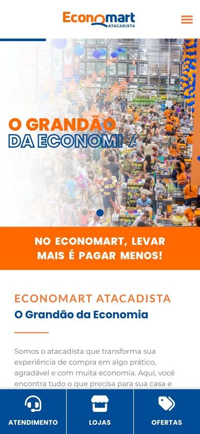 Página inicial de Economart Atacadista no celular
