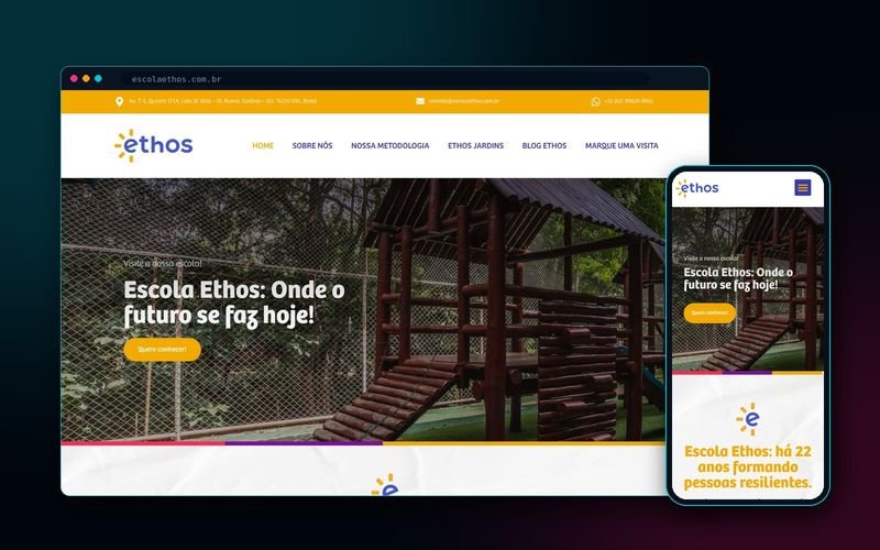 Site anterior da Escola Ethos
