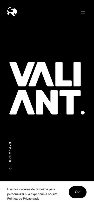 Página inicial de Agência Valiant no celular